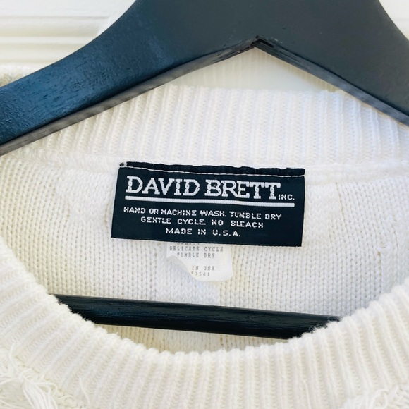 Vintage David Brett Floating Fringe Pull Over Sweater Cotton - Picture 3 of 6